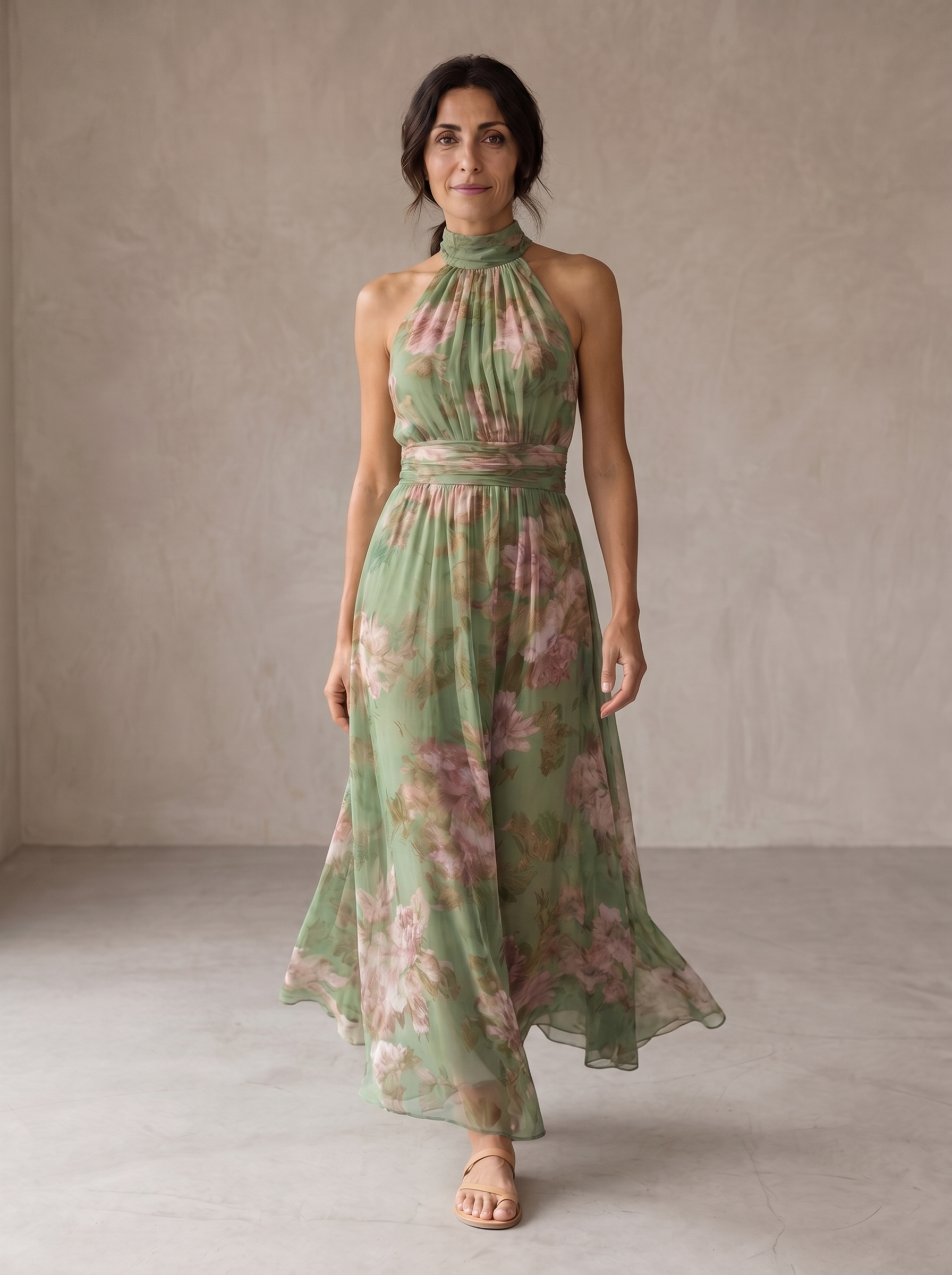 Livia Chic Floral Maxi Halter Dress – women's floral dresses