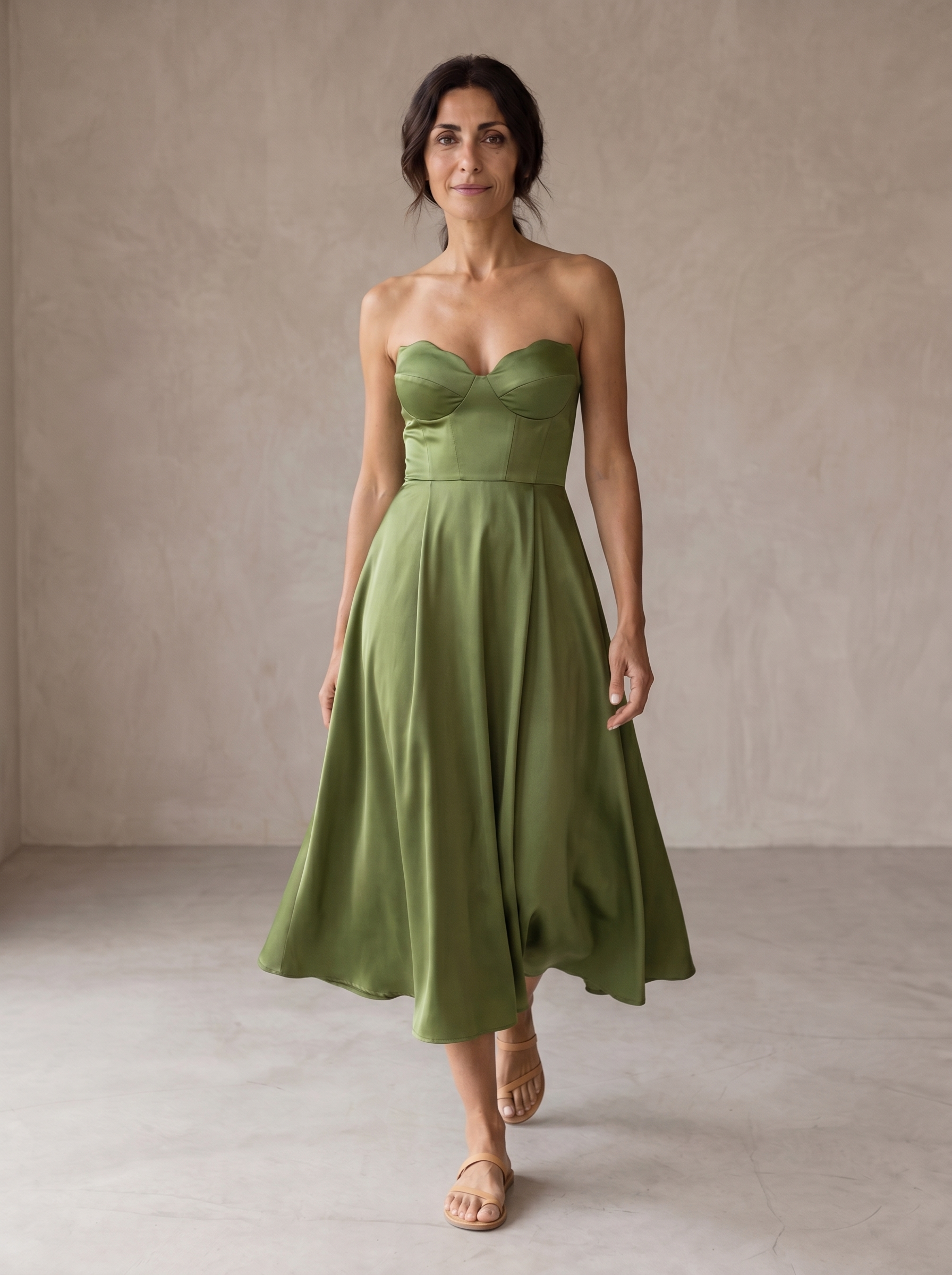 Liora Chic Strapless Midi Gown – women's wedding guest