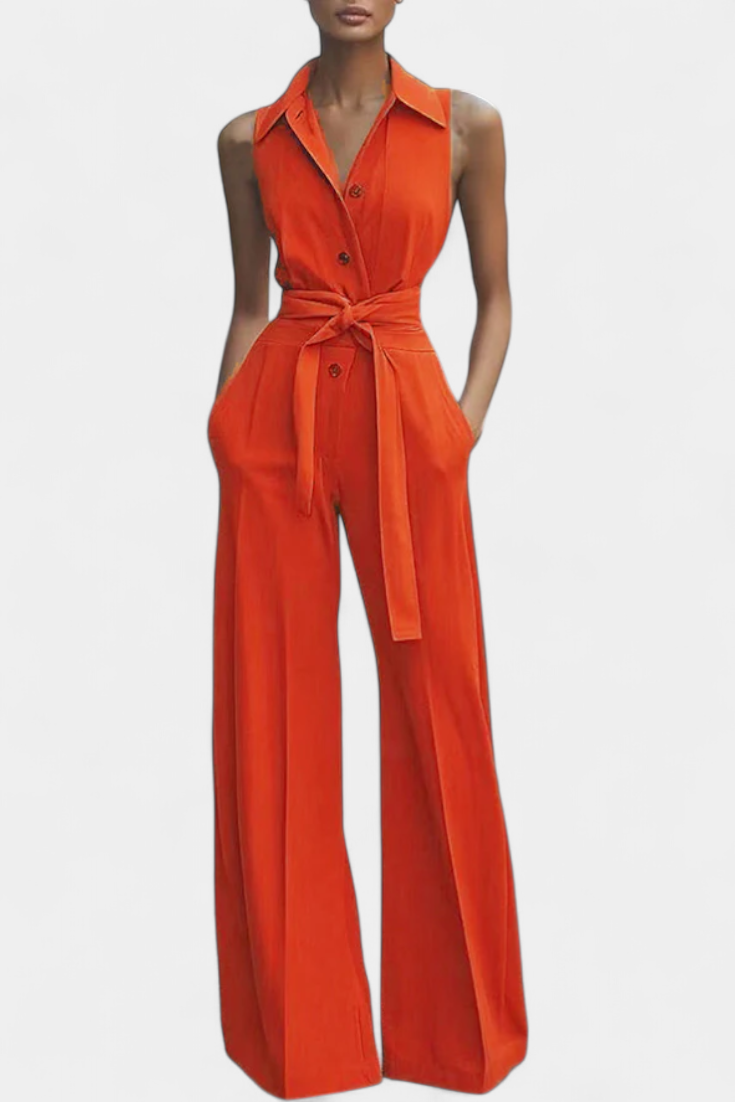 Ariella Structured Lapel Casual Jumpsuit – women's jumpsuits