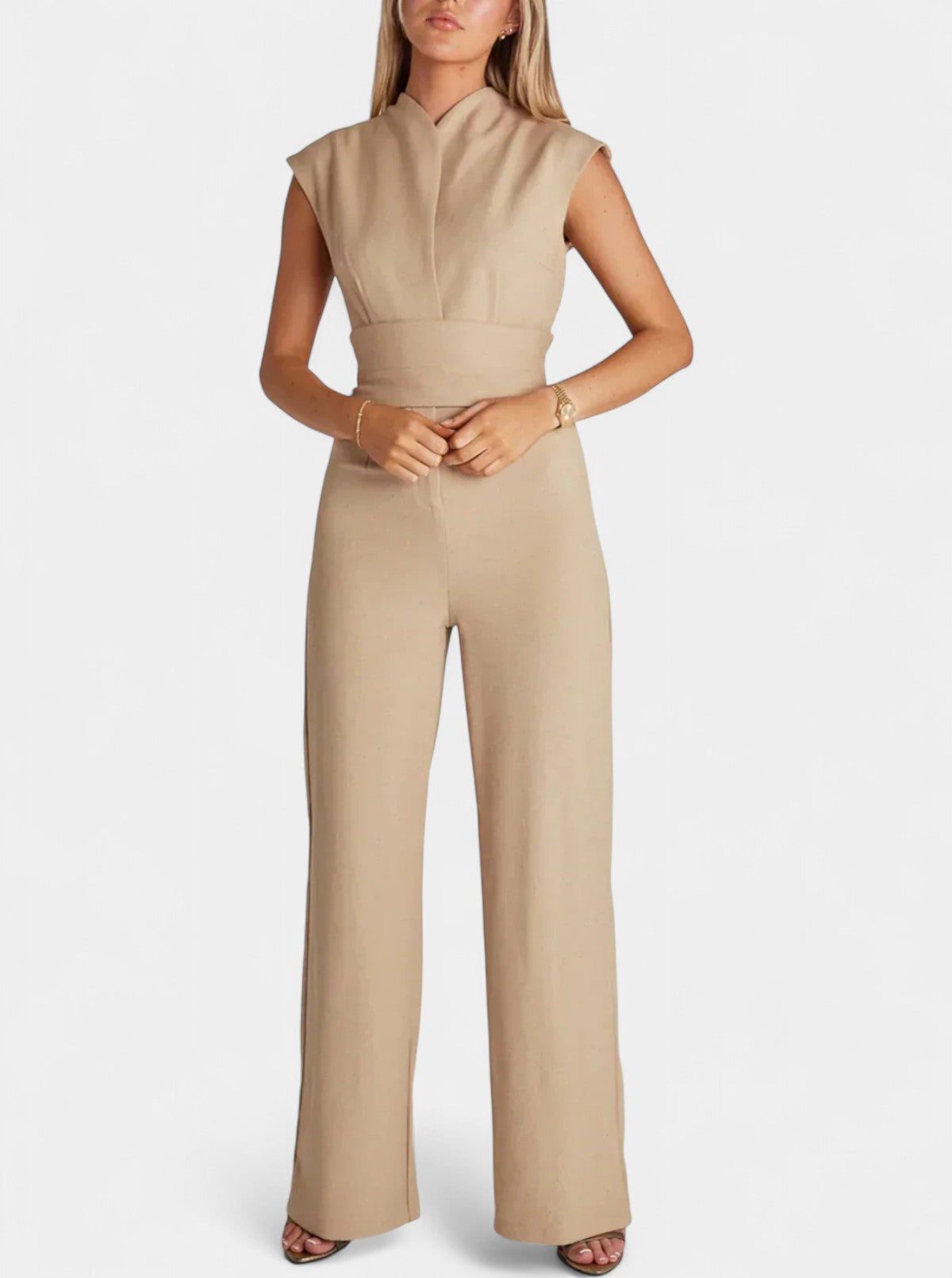 Leona High Neck Sleeveless Jumpsuit with Flared Legs – women's jumpsuits