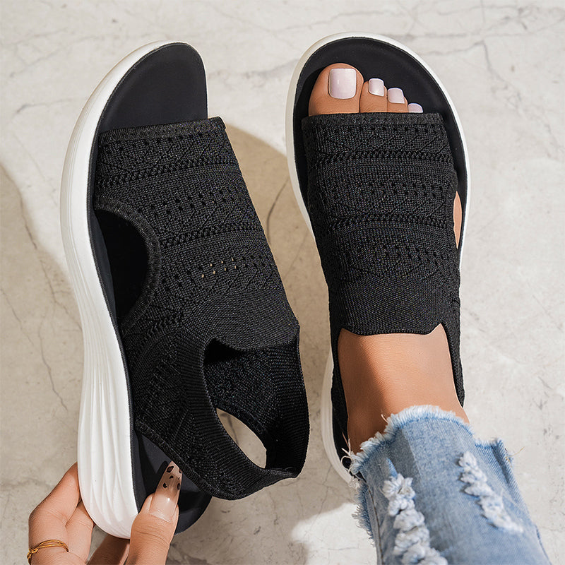 Anne women's platform sandals in breathable material – Avinos Milano
